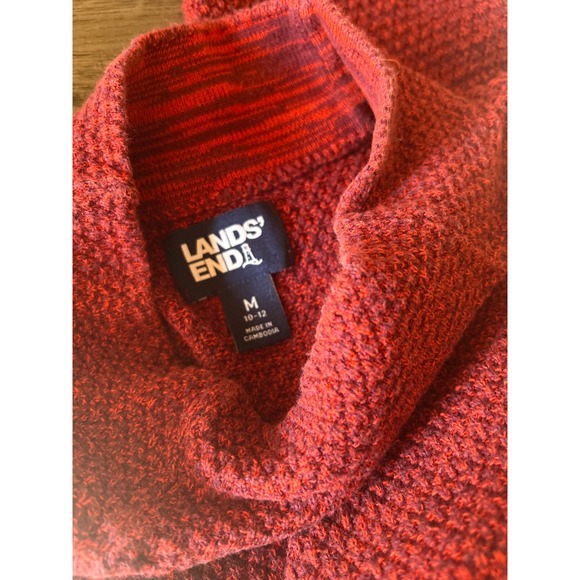 Lands' End Red Knit Sweater Mock Neck Size M Fall‎ Winter - Picture 8 of 8